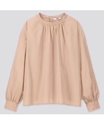 UNIQLO | ハイネックボリュームスリーブブラウス（長袖）(シャツ/ブラウス)