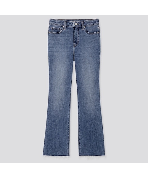 UNIQLO（ユニクロ）の「ハイライズスキニーフレアアンクルジーンズ（デニムパンツ・レディース・DARK GRAY 08/BLUE 66・23/30/29/21/27/32/24/22/28/25/34/36/26）」の2枚目の写真