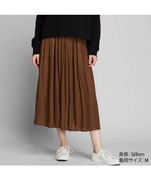UNIQLO | ギャザーロングスカート （丈短め76～80cm）(スカート)