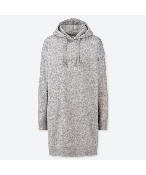 UNIQLO（ユニクロ）の「スウェットフーデッドワンピース（長袖）（ワンピース・レディース・BROWN 35/WINE 18/BLACK 09/GRAY 06・XS/XL/S/XXL/M/L）」の3枚目の写真