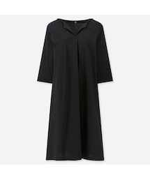 UNIQLO | マーセライズキーネックワンピース（5分袖）(ワンピース)