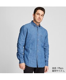 UNIQLO | デニムスリムフィットシャツ（長袖）(シャツ/ブラウス)