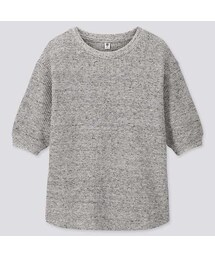 UNIQLO | GIRLS ワッフルクルーネックT（5分袖）(Tシャツ/カットソー)