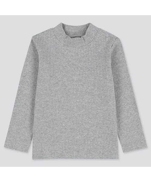 UNIQLO（ユニクロ）の「リブハイネックT（長袖）（その他トップス・キッズ・BLACK 09/RED 16/GRAY 03/OFF WHITE 01/YELLOW 47・70/100/80/90/110）」の3枚目の写真