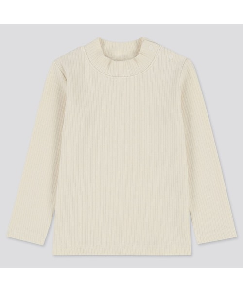 UNIQLO（ユニクロ）の「リブハイネックT（長袖）（その他トップス・キッズ・BLACK 09/RED 16/GRAY 03/OFF WHITE 01/YELLOW 47・70/100/80/90/110）」の2枚目の写真