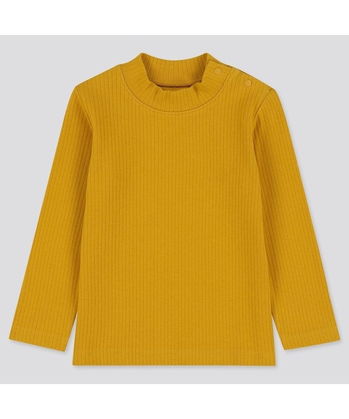UNIQLO（ユニクロ）の「リブハイネックT（長袖）（その他トップス・キッズ・BLACK 09/RED 16/GRAY 03/OFF WHITE 01/YELLOW 47・70/100/80/90/110）」の4枚目の写真