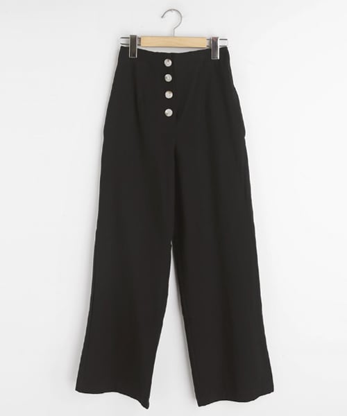 DHOLIC（ディーホリック）の「リネン混ボタンフライワイドパンツ（その他パンツ・レディース・ブラウン/ブラック/ベージュ・FREE）」の2枚目の写真