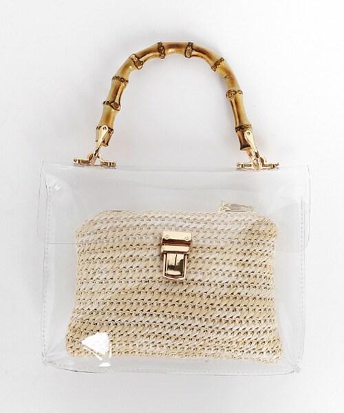 DHOLIC（ディーホリック）の「2WAYポーチSETクリアミニバッグ（ハンドバッグ・レディース・その他/ブラック/ベージュ・FREE）」の3枚目の写真