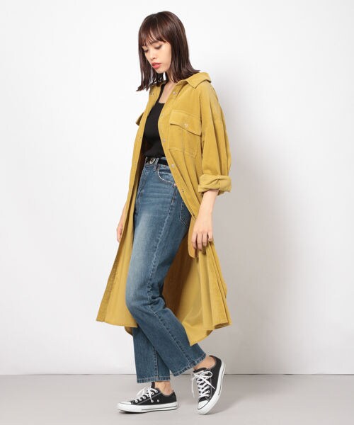 PAGEBOY（ページボーイ）の「【WEB先行予約】エアコールシャツワンピース（ワンピース/ドレス・レディース・グレージュ/ベージュ/マスタード・F）」の3枚目の写真