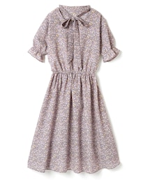 美品【オースチンリード】花柄プリント ボウタイ フレアワンピース