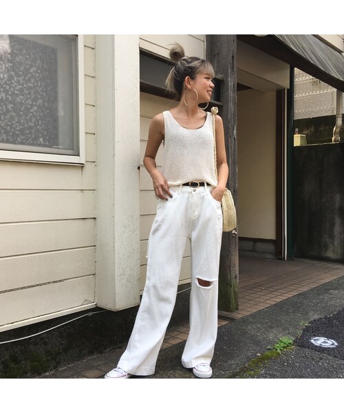 no brand（ノーブランド）の「肌見せニットタンク（タンクトップ・レディース・その他）」の5枚目の写真