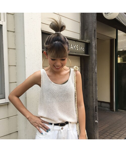 no brand（ノーブランド）の「肌見せニットタンク（タンクトップ・レディース・その他）」の4枚目の写真