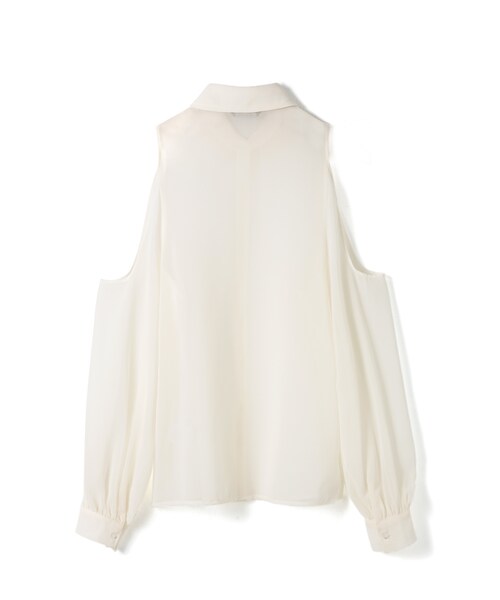 LOVFEE（ラッフィ）の「辛甜造型削肩雪紡長袖襯衫（トップス・レディース・黑/杏・S/M/L）」の5枚目の写真