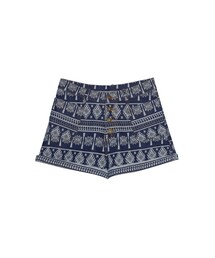 ORENDA | 連續緹花反折彈力牛仔短褲(パンツ)