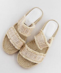 DHOLIC | フリンジラタンダブルストラップサンダル(サンダル)