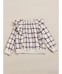 HAKKA KIDS | ［セットアップ対応］フリル付きチェックトレーナー(トップス)