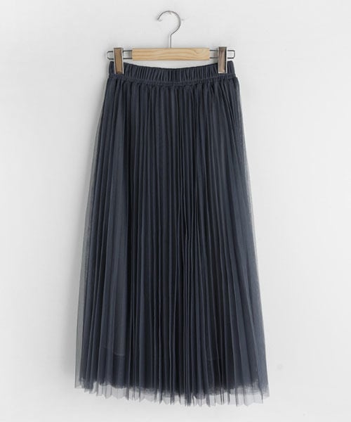 DHOLIC（ディーホリック）の「チュールプリーツスカート（スカート・レディース・ピンク/グレー/ブラック/ベージュ・FREE）」の3枚目の写真