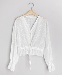 DHOLIC | クロップドストリング刺繍ガウン(カーディガン/ボレロ)