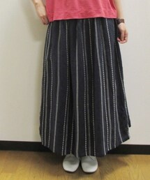 【2019夏】YARRA ドット＆ストライプ刺繍スカート