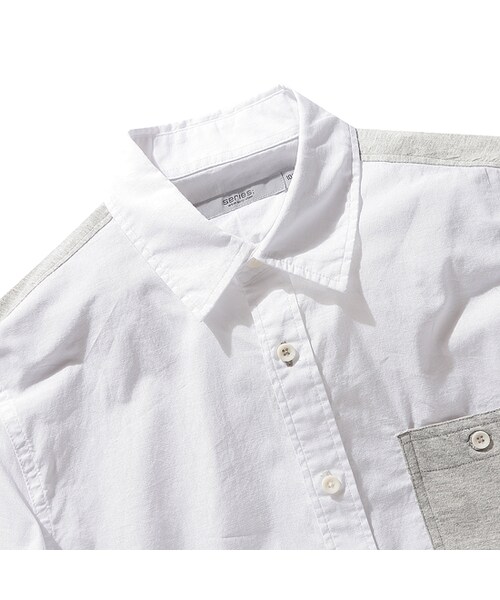 SERIES（シリーズ）の「[series;] 솔리드 포인트 포켓 셔츠（トップス・メンズ・화이트・100/105/110/95）」の3枚目の写真
