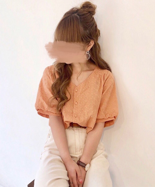 chocomee(チョコミー)の「レースブラウス(シャツ/ブラウス・レディース・ホワイト/ブラック/オレンジ・FREE)」の4枚目の写真