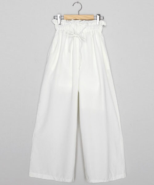 DHOLIC(ディーホリック)の「ワイドウエストドローストリングパンツ(その他パンツ・レディース・ホワイト/グリーン/ピンク/ブラック・FREE)」の1枚目の写真