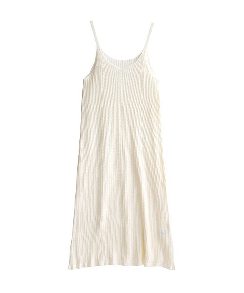 zootie(ズーティー)の「オーディナリーfine コットンニット キャミワンピース(ワンピース・レディース・オフ/サンドベージュ/アッシュピンク/ブルー/マスタード/グリーン/チョコブラウン/モクグレー/ネイビー/ブラック・Mサイズ(ワンサイズ))」の1枚目の写真