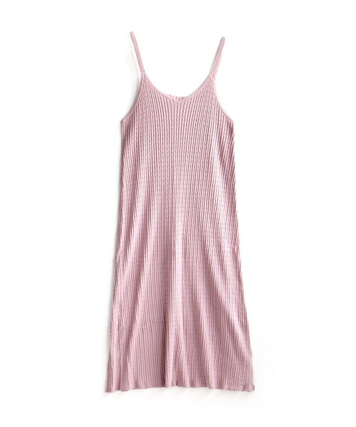 zootie(ズーティー)の「オーディナリーfine コットンニット キャミワンピース(ワンピース・レディース・オフ/サンドベージュ/アッシュピンク/ブルー/マスタード/グリーン/チョコブラウン/モクグレー/ネイビー/ブラック・Mサイズ(ワンサイズ))」の10枚目の写真