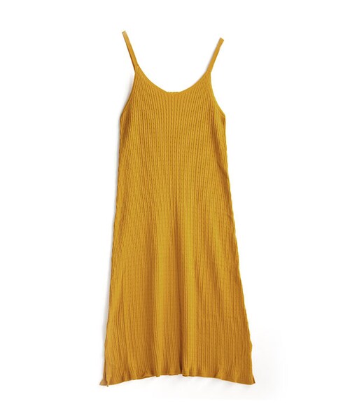 zootie(ズーティー)の「オーディナリーfine コットンニット キャミワンピース(ワンピース・レディース・オフ/サンドベージュ/アッシュピンク/ブルー/マスタード/グリーン/チョコブラウン/モクグレー/ネイビー/ブラック・Mサイズ(ワンサイズ))」の9枚目の写真