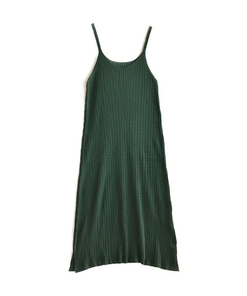 zootie(ズーティー)の「オーディナリーfine コットンニット キャミワンピース(ワンピース・レディース・オフ/サンドベージュ/アッシュピンク/ブルー/マスタード/グリーン/チョコブラウン/モクグレー/ネイビー/ブラック・Mサイズ(ワンサイズ))」の6枚目の写真