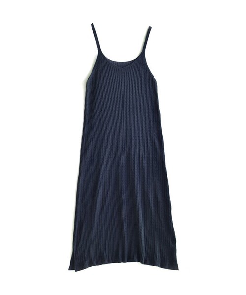 zootie(ズーティー)の「オーディナリーfine コットンニット キャミワンピース(ワンピース・レディース・オフ/サンドベージュ/アッシュピンク/ブルー/マスタード/グリーン/チョコブラウン/モクグレー/ネイビー/ブラック・Mサイズ(ワンサイズ))」の8枚目の写真