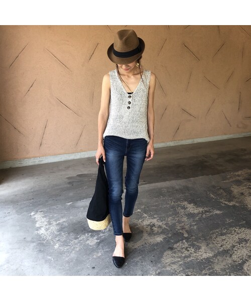 copine（コピン）の「再入荷！おしゃれデザイン！杢テープ糸ざっくりサマーニットタンク(3color)【クリックポスト対象商品】（タンクトップ・レディース・その他）」の12枚目の写真