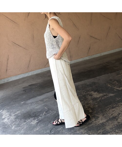 copine（コピン）の「再入荷！おしゃれデザイン！杢テープ糸ざっくりサマーニットタンク(3color)【クリックポスト対象商品】（タンクトップ・レディース・その他）」の7枚目の写真