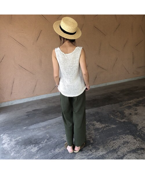 copine（コピン）の「再入荷！おしゃれデザイン！杢テープ糸ざっくりサマーニットタンク(3color)【クリックポスト対象商品】（タンクトップ・レディース・その他）」の4枚目の写真