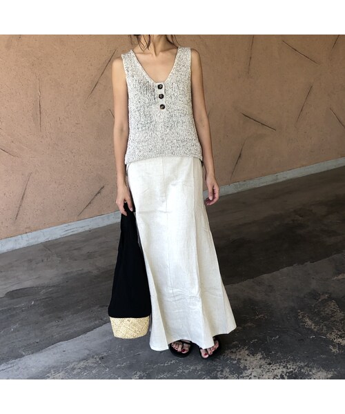 copine（コピン）の「再入荷！おしゃれデザイン！杢テープ糸ざっくりサマーニットタンク(3color)【クリックポスト対象商品】（タンクトップ・レディース・その他）」の8枚目の写真