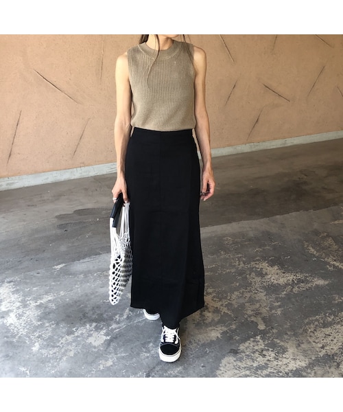 copine(コピン)の「【期間限定価格】再入荷!大人ベーシック!綿タッチアクリルノースリーブニット(3color)【クリックポスト対象商品】(ニット/セーター・レディース・その他)」の4枚目の写真