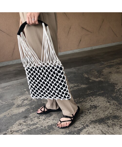 copine（コピン）の「再入荷！取り外し可能！ロープネットバッグ(2color)（ハンドバッグ・レディース・その他）」の6枚目の写真