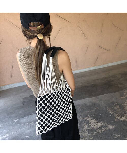 copine（コピン）の「再入荷！取り外し可能！ロープネットバッグ(2color)（ハンドバッグ・レディース・その他）」の4枚目の写真
