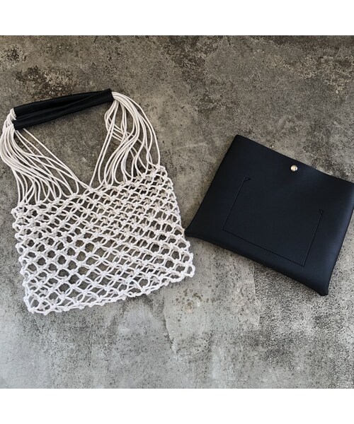 copine（コピン）の「再入荷！取り外し可能！ロープネットバッグ(2color)（ハンドバッグ・レディース・その他）」の11枚目の写真