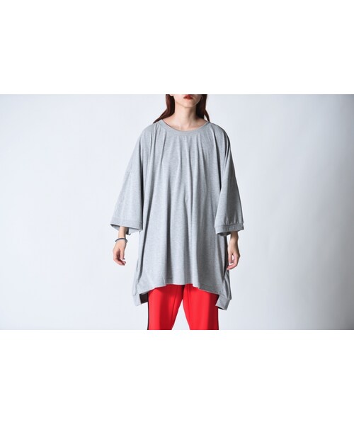 my beautiful landlet(マイビューティフルランドレット)の「My Beautiful Landlet 天竺ジャージBIG-T gray(Tシャツ/カットソー・レディース・グレー・F)」の1枚目の写真