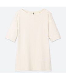 UNIQLO | リブボートネックT（5分袖）(Tシャツ/カットソー)
