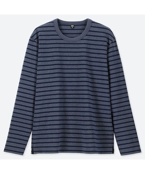 UNIQLO（ユニクロ）の「ウォッシュボーダーT（長袖）（Tシャツ/カットソー・メンズ・RED 17/NAVY 69/WHITE 00/BLUE 66/YELLOW 47・XXL/S/3XL/M/XL/L/4XL/XS）」の4枚目の写真