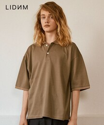 LIDNM | OVER SIZED POLO【BEIGE】(ポロシャツ)