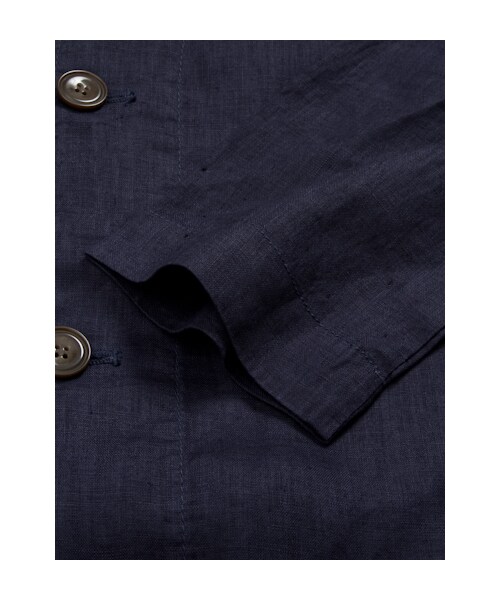 w closet（ダブルクローゼット）の「リネン平織りショップコート（トップス・レディース・エクリュ/レモン/ネイビー・FREE）」の9枚目の写真