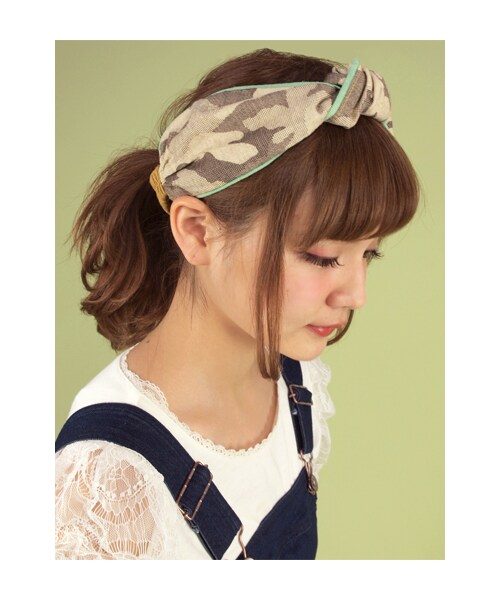 w closet（ダブルクローゼット）の「迷彩柄リバーシブルヘアバンド（その他・レディース・グリーン×マスタード/ブルー×サックス・FREE）」の6枚目の写真