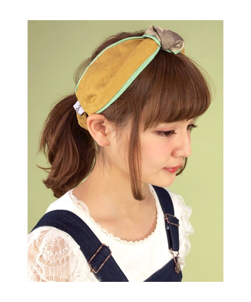 w closet（ダブルクローゼット）の「迷彩柄リバーシブルヘアバンド（その他・レディース・グリーン×マスタード/ブルー×サックス・FREE）」の7枚目の写真