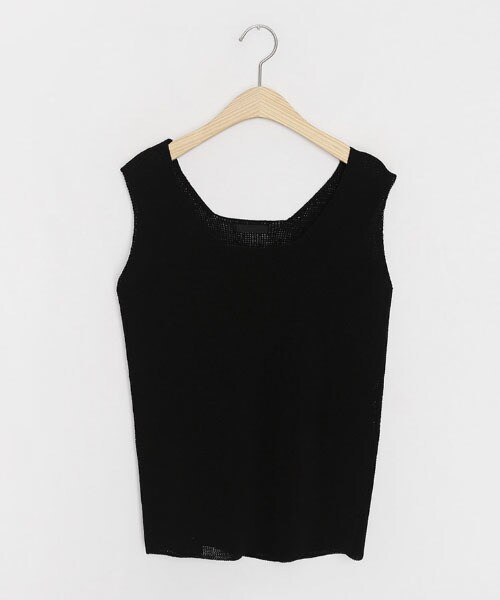 DHOLIC（ディーホリック）の「ニットスクエアネックスリーブレス（タンクトップ・レディース・ホワイト/ブラック/ベージュ・FREE）」の2枚目の写真