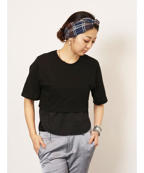 NINE(ナイン)の「カット×タイプライターSET T(トップス・レディース・シロ/ネイビー/クロ・F)」の10枚目の写真