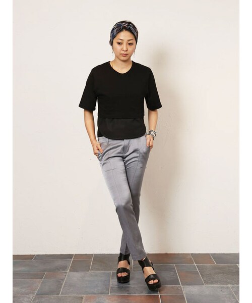 NINE(ナイン)の「カット×タイプライターSET T(トップス・レディース・シロ/ネイビー/クロ・F)」の9枚目の写真