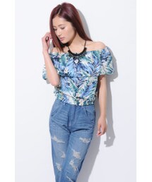 EGOIST | トロピカル柄オフショルトップ(トップス)